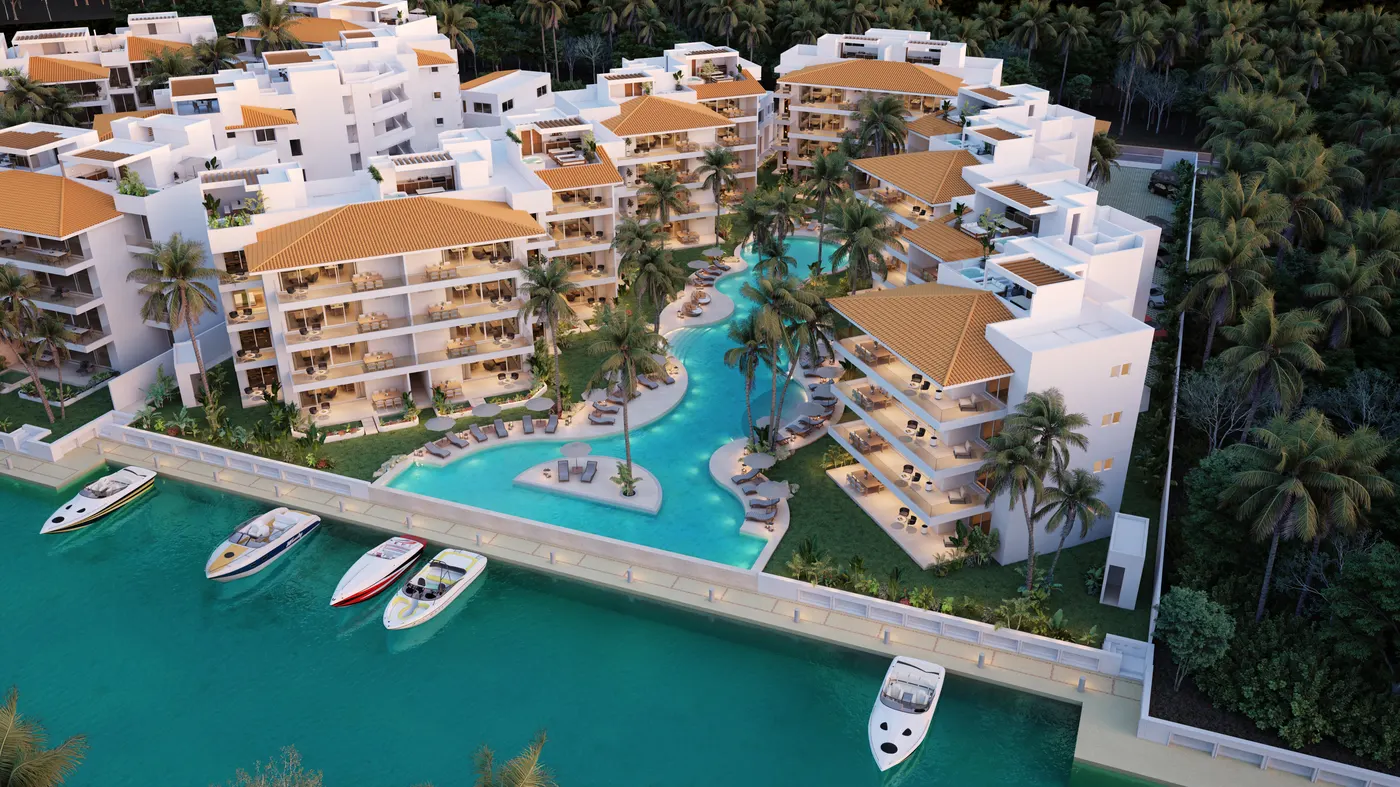 MARINA AQUA Puerto Aventuras - Render principal en Puerto Aventuras